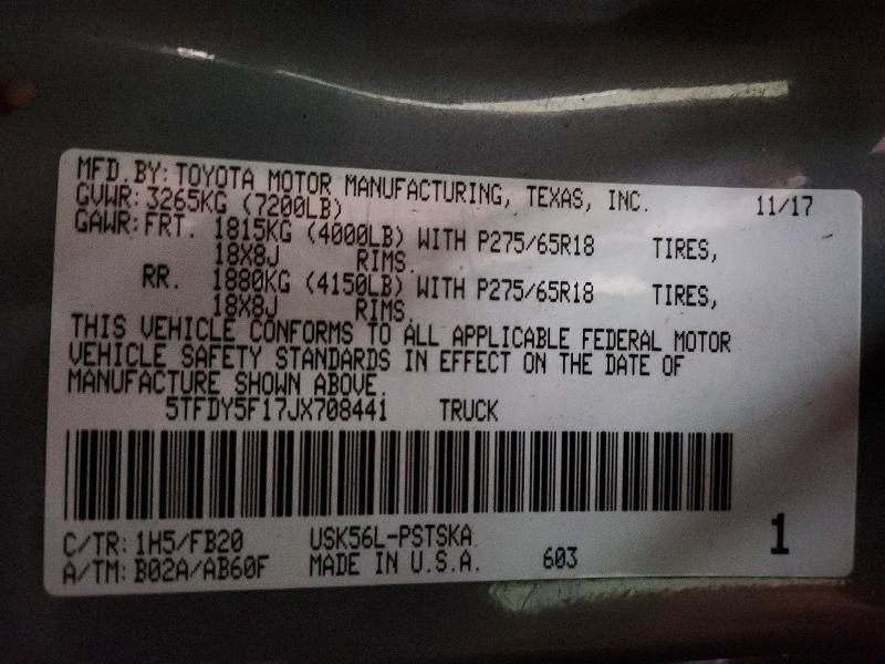 2018 Toyota Tundra Crewmax SR5