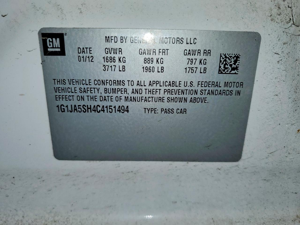 2012 Chevrolet Sonic ls