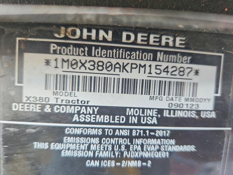 2024 John Deere X380 Lawn Mower