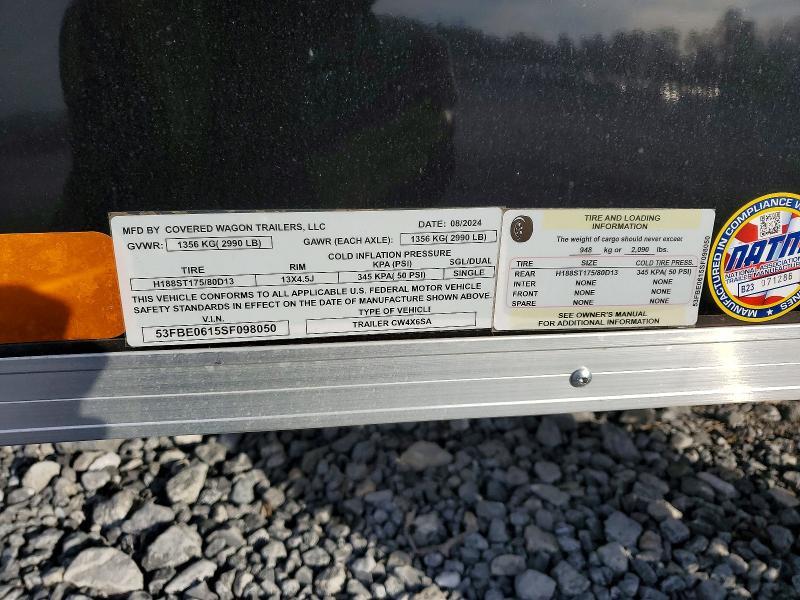 2025 Covered Wagon Cw4x6sa Enclosed Cargo Trailer