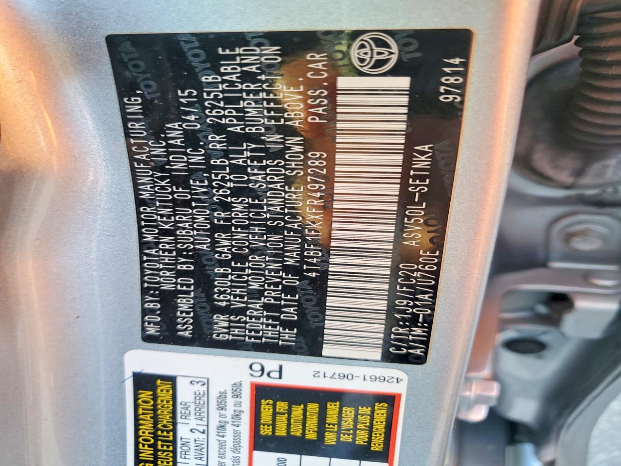 2015 Toyota Camry le