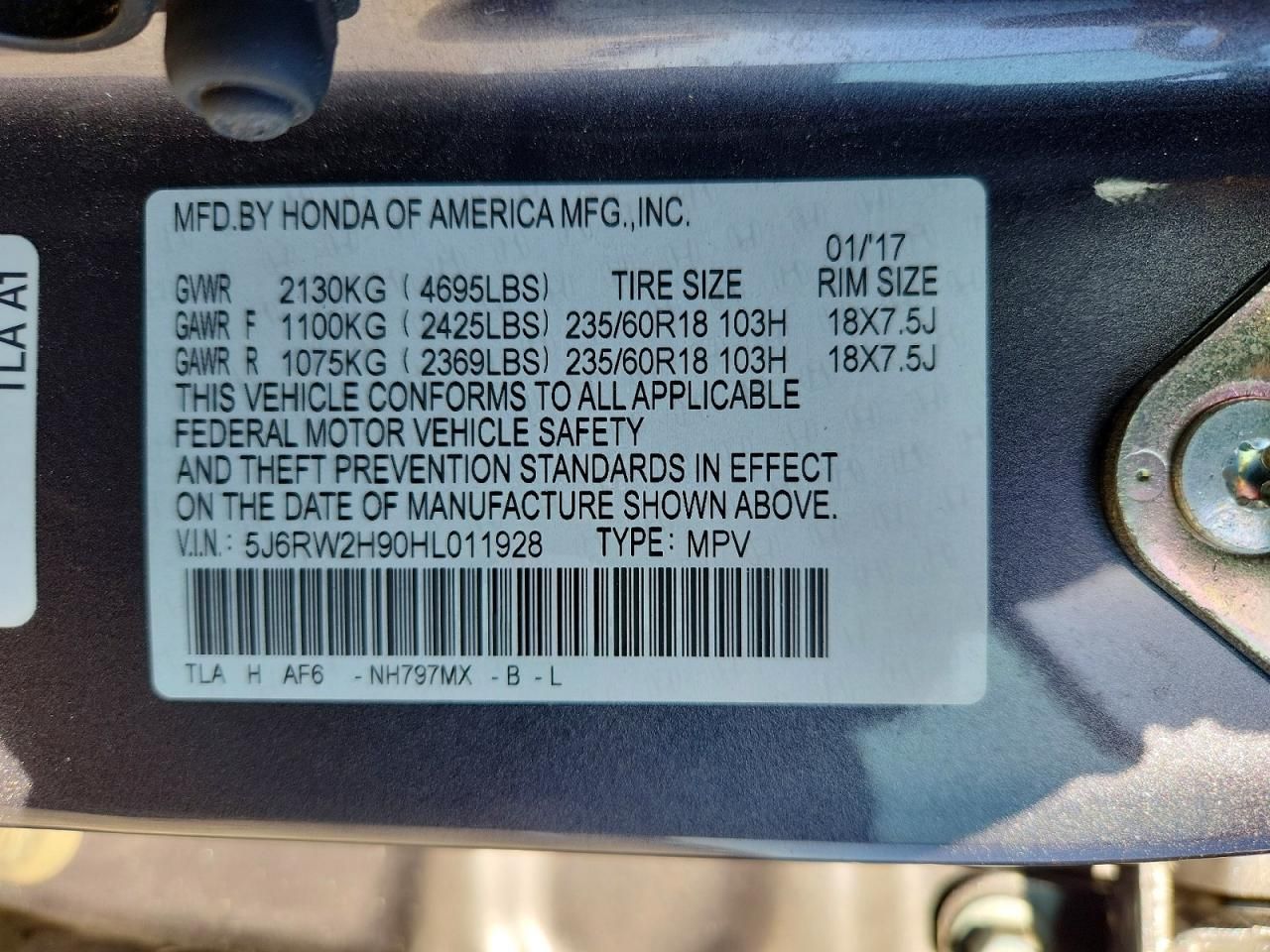 2017 Honda Cr-v Touring