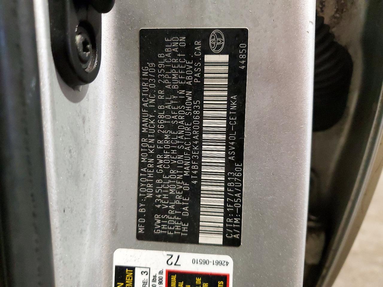 2010 Toyota Camry le