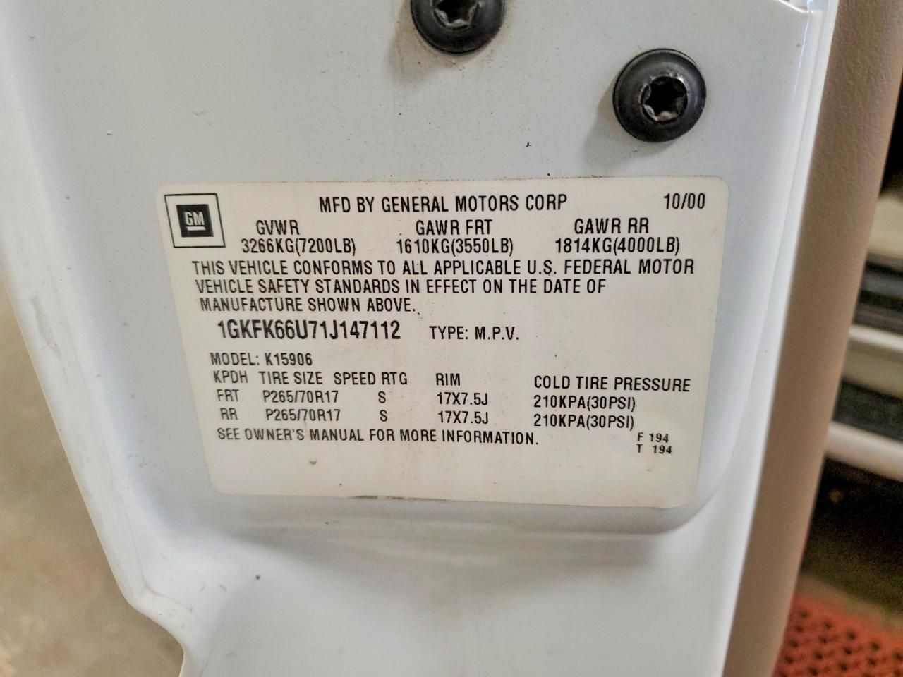 2001 GMC Denali xl K1500