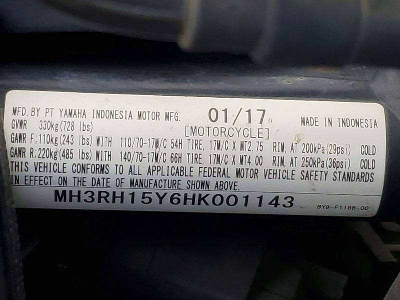 2017 Yamaha YZFR3 A