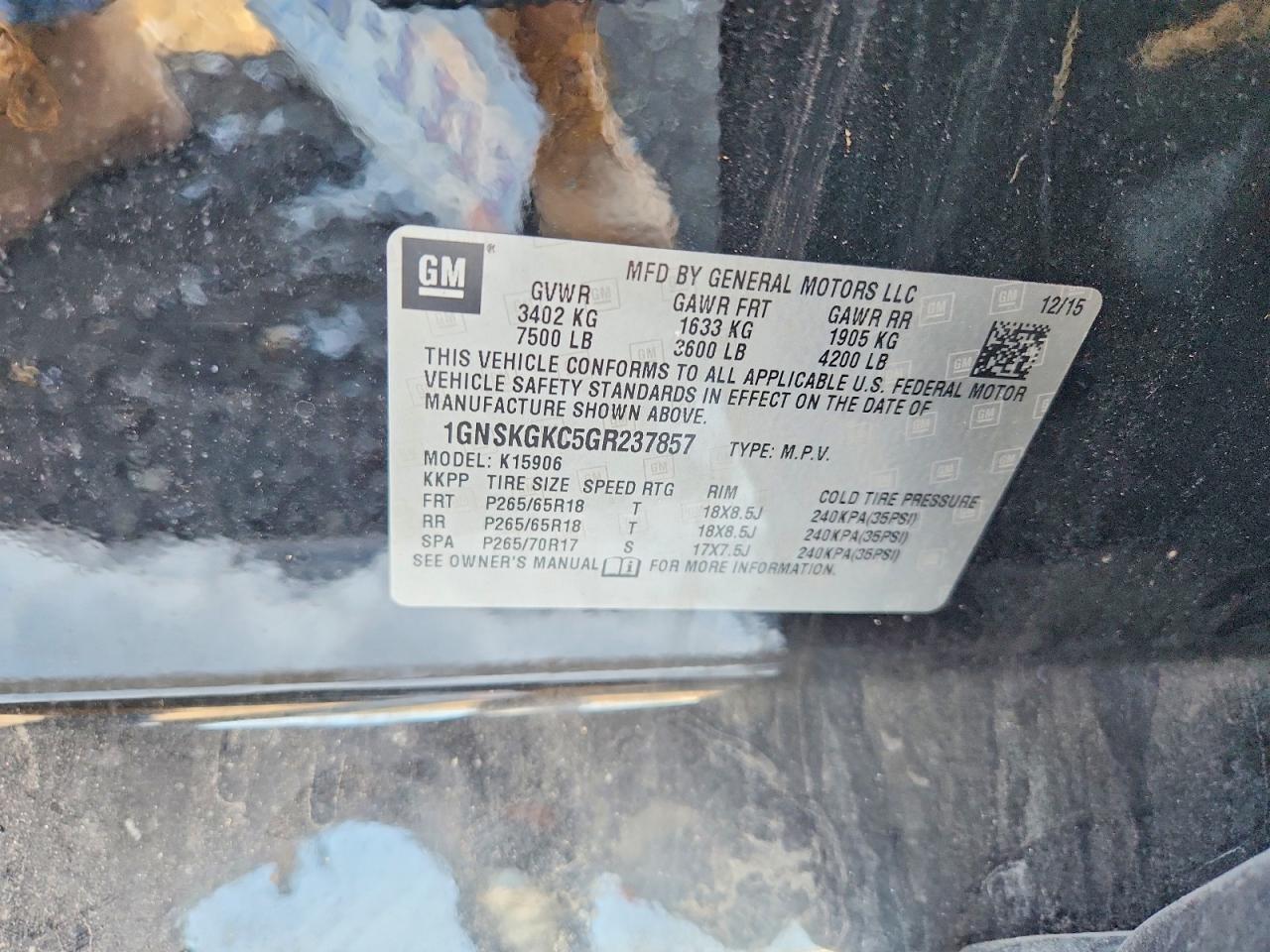 2016 Chevrolet Suburban K1500 ls
