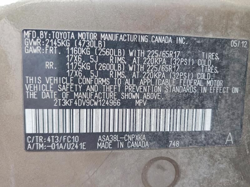 2012 Toyota Rav4 Base