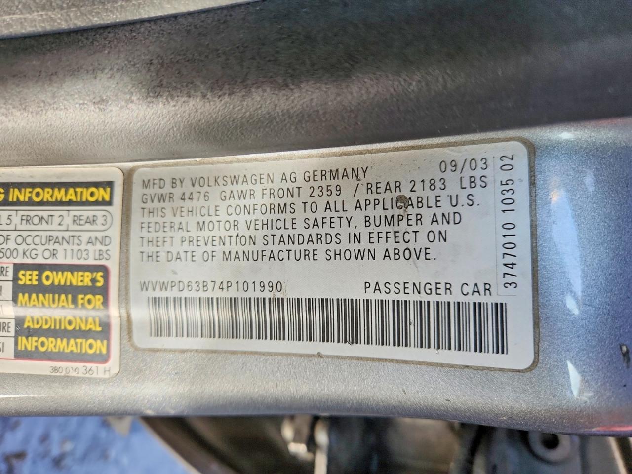 2004 Volkswagen Passat gls