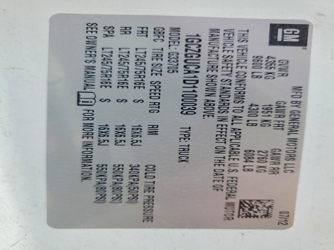 2013 Chevrolet Express G3500 Delivery Van