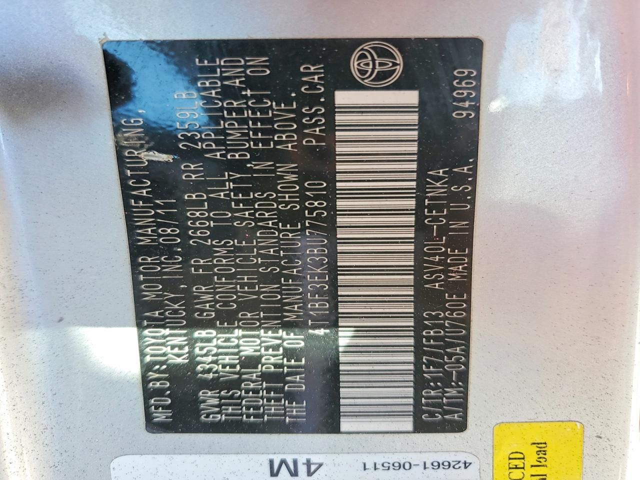 2011 Toyota Camry Base