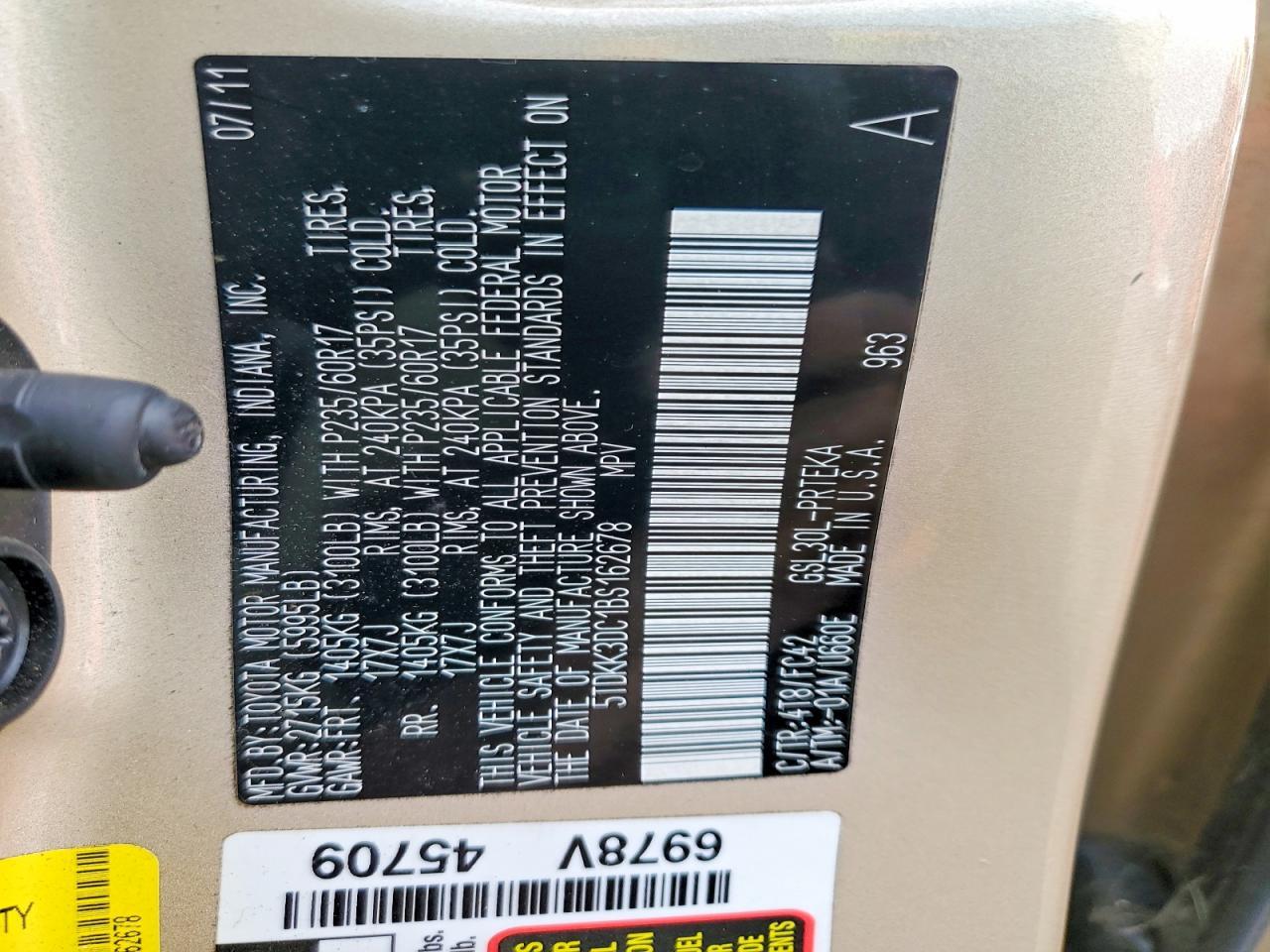 2011 Toyota Sienna le