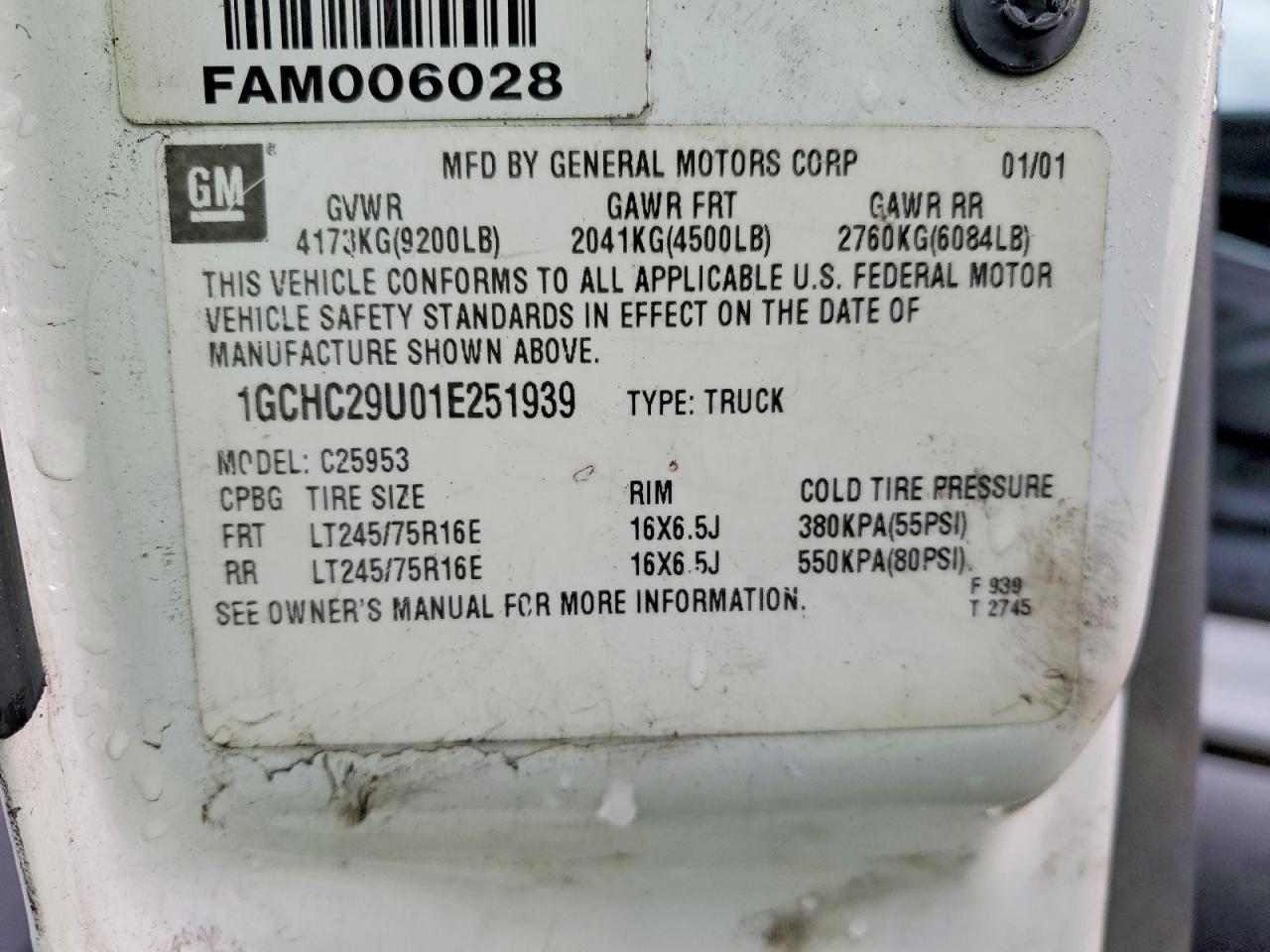 2001 Chevrolet Silverado C2500 Heavy Duty