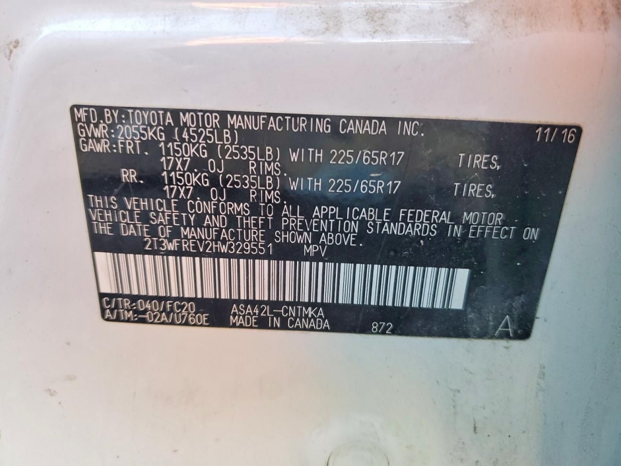 2017 Toyota Rav4 xle