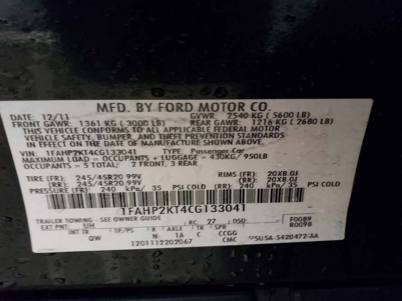 2012 Ford Taurus sho