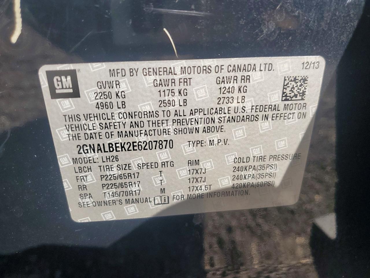2014 Chev Equinox ltz