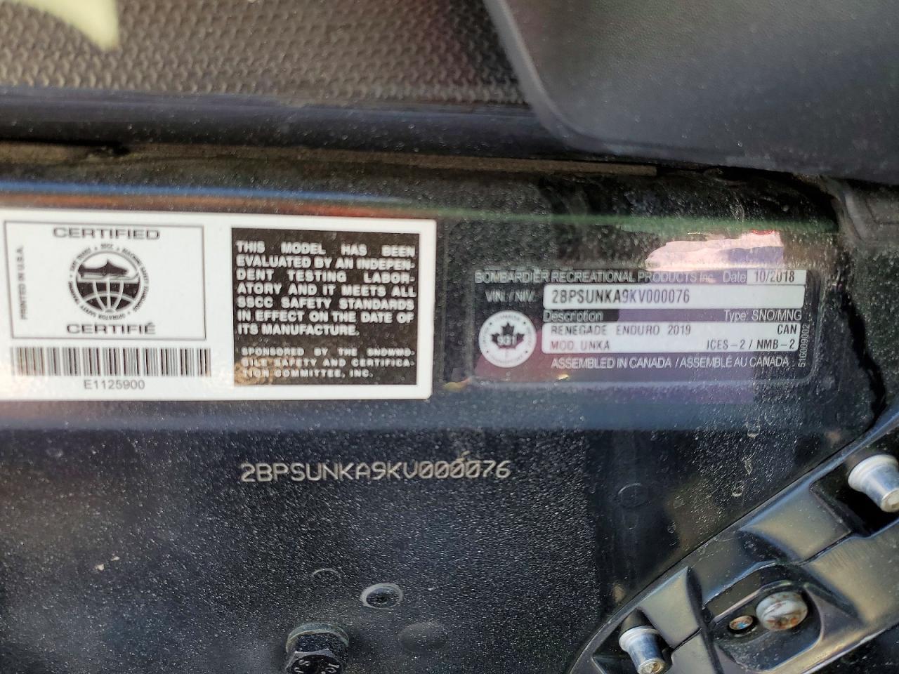 2019 Skidoo Oeth Renegade