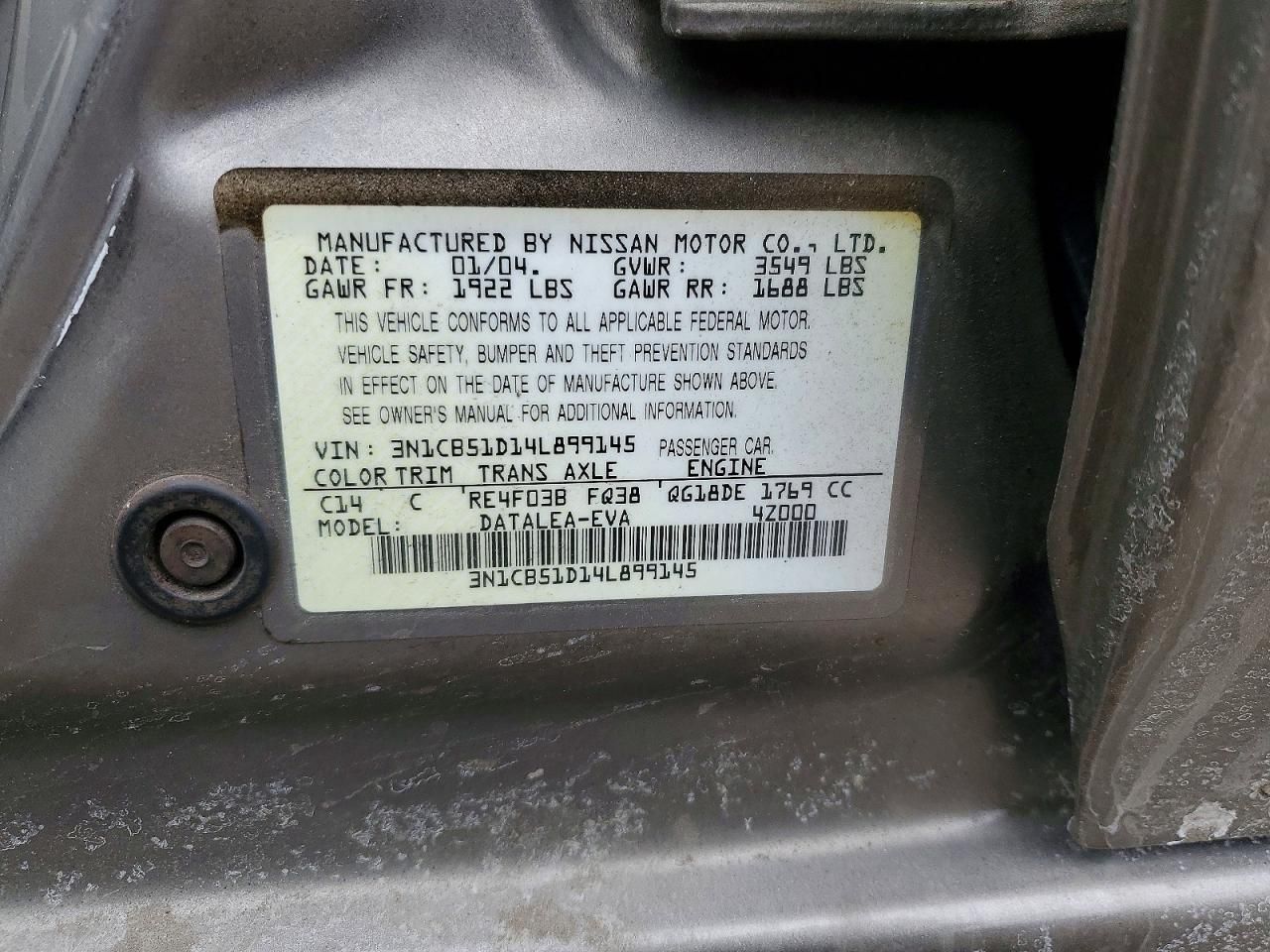 2004 Nissan Sentra 1.8