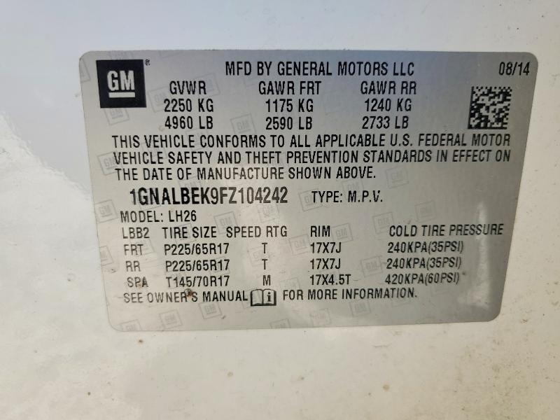 2015 Chevrolet Equinox lt
