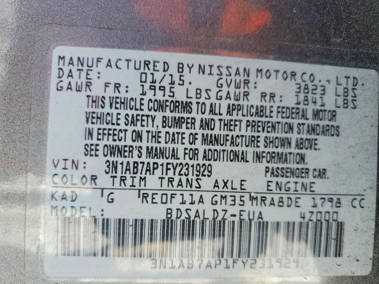 2015 Nissan Sentra s