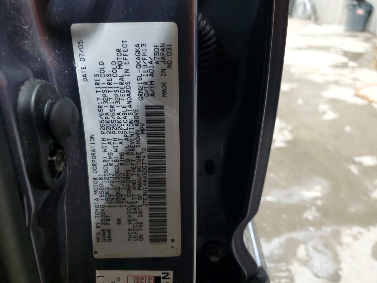 2005 Toyota 4runner SR5