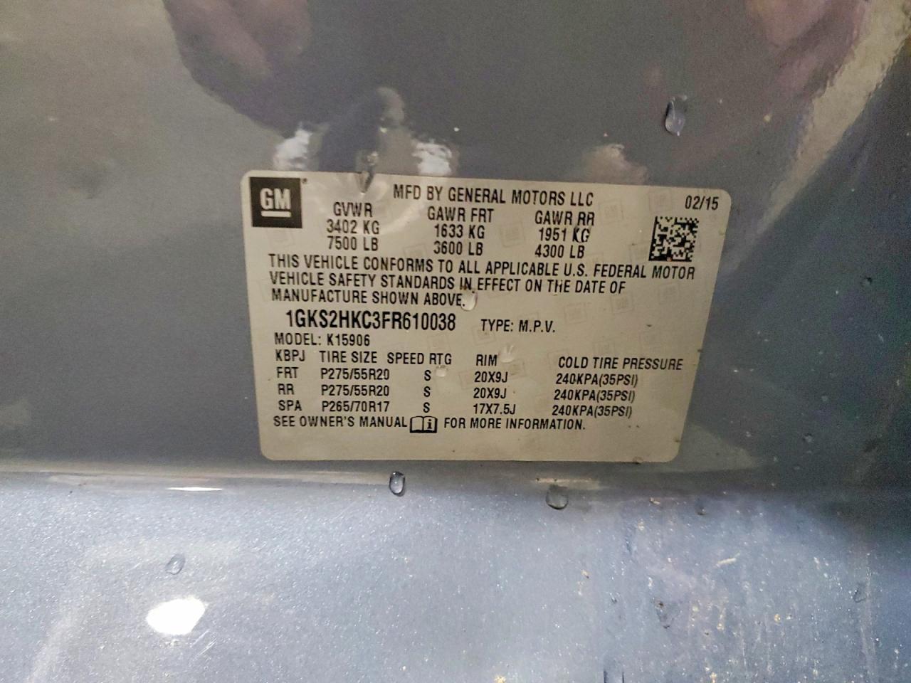 2015 GMC Yukon xl K1500 slt