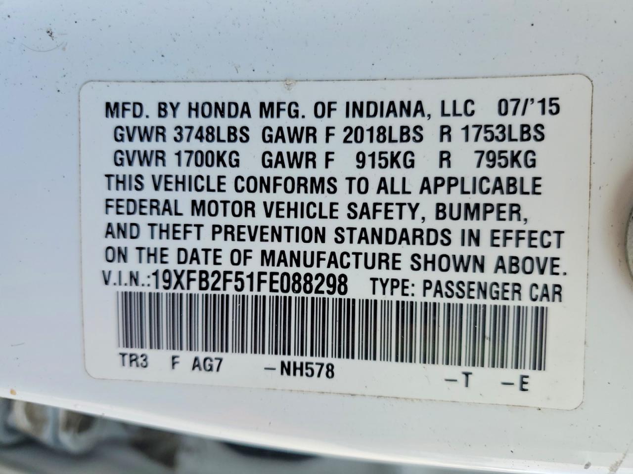 2015 Honda Civic lx