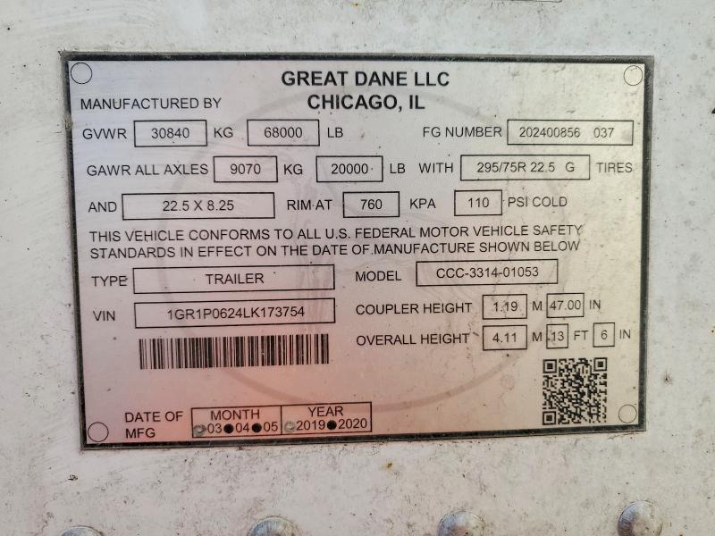 2020 Great Dane Ccc-3314-01053 dry van Trailer