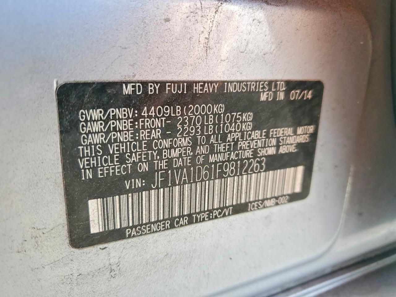 2015 Subaru Wrx Premium