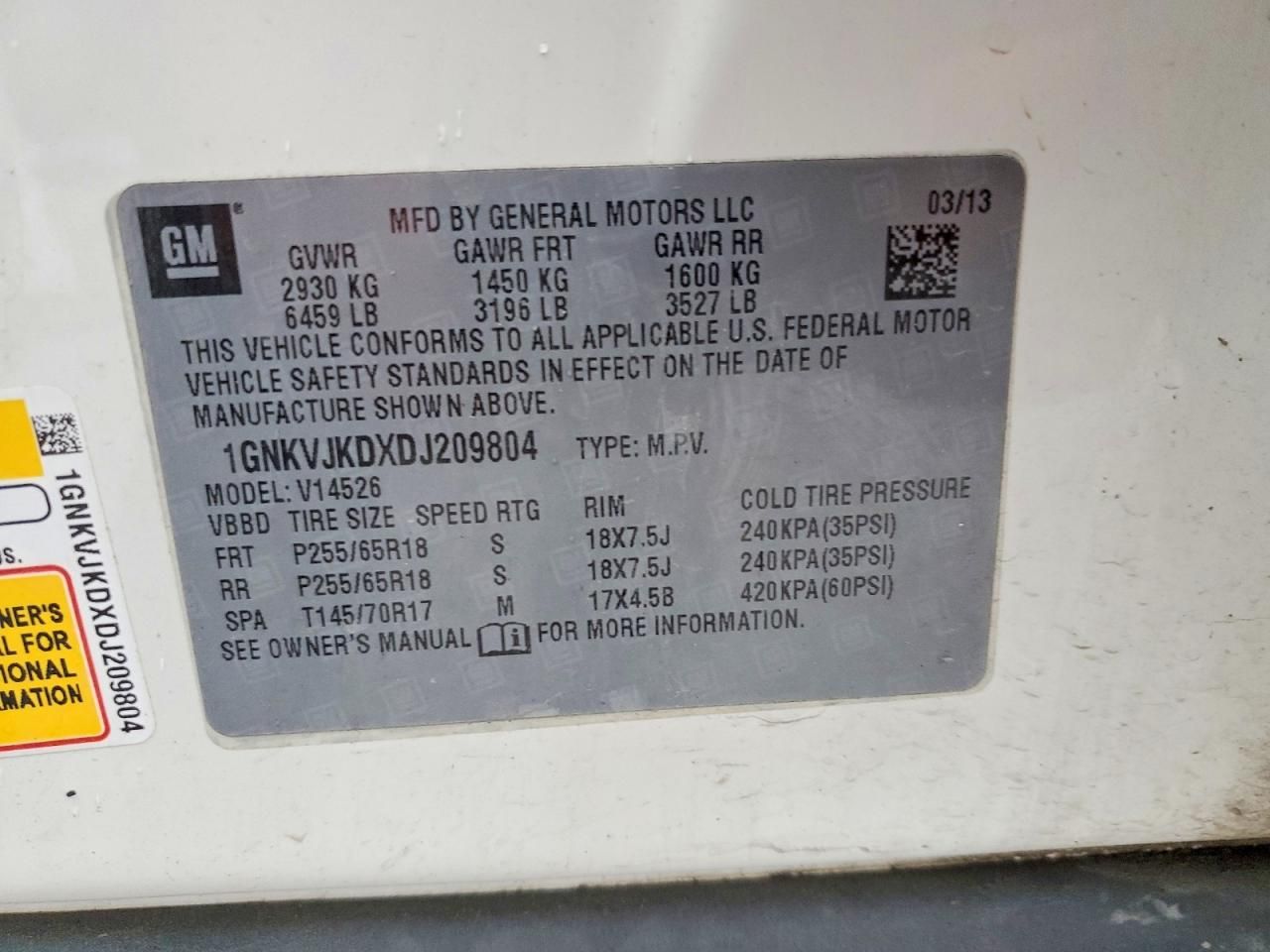 2013 Chevrolet Traverse lt