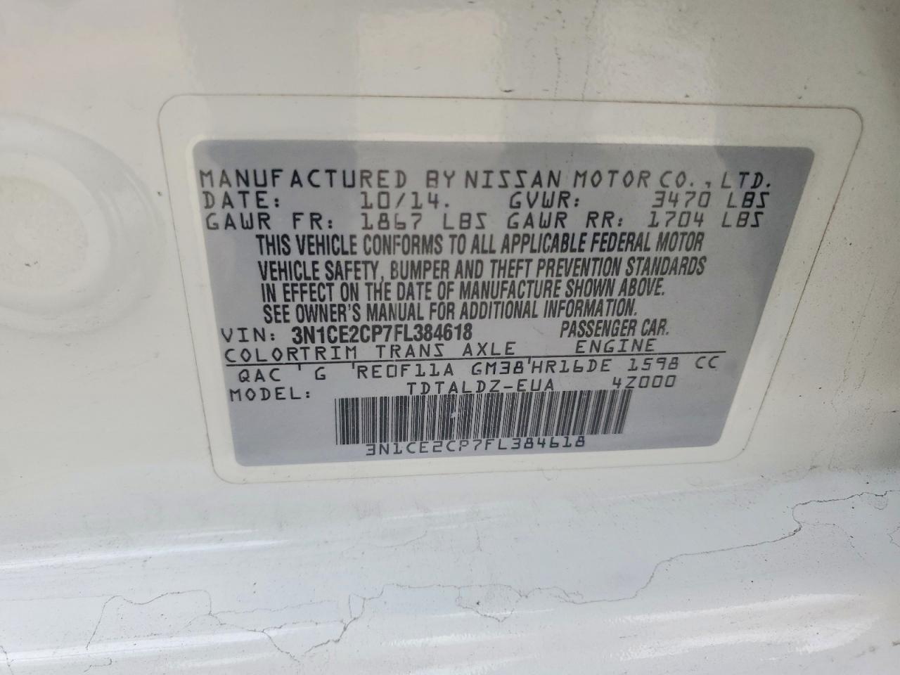 2015 Nissan Versa Note s