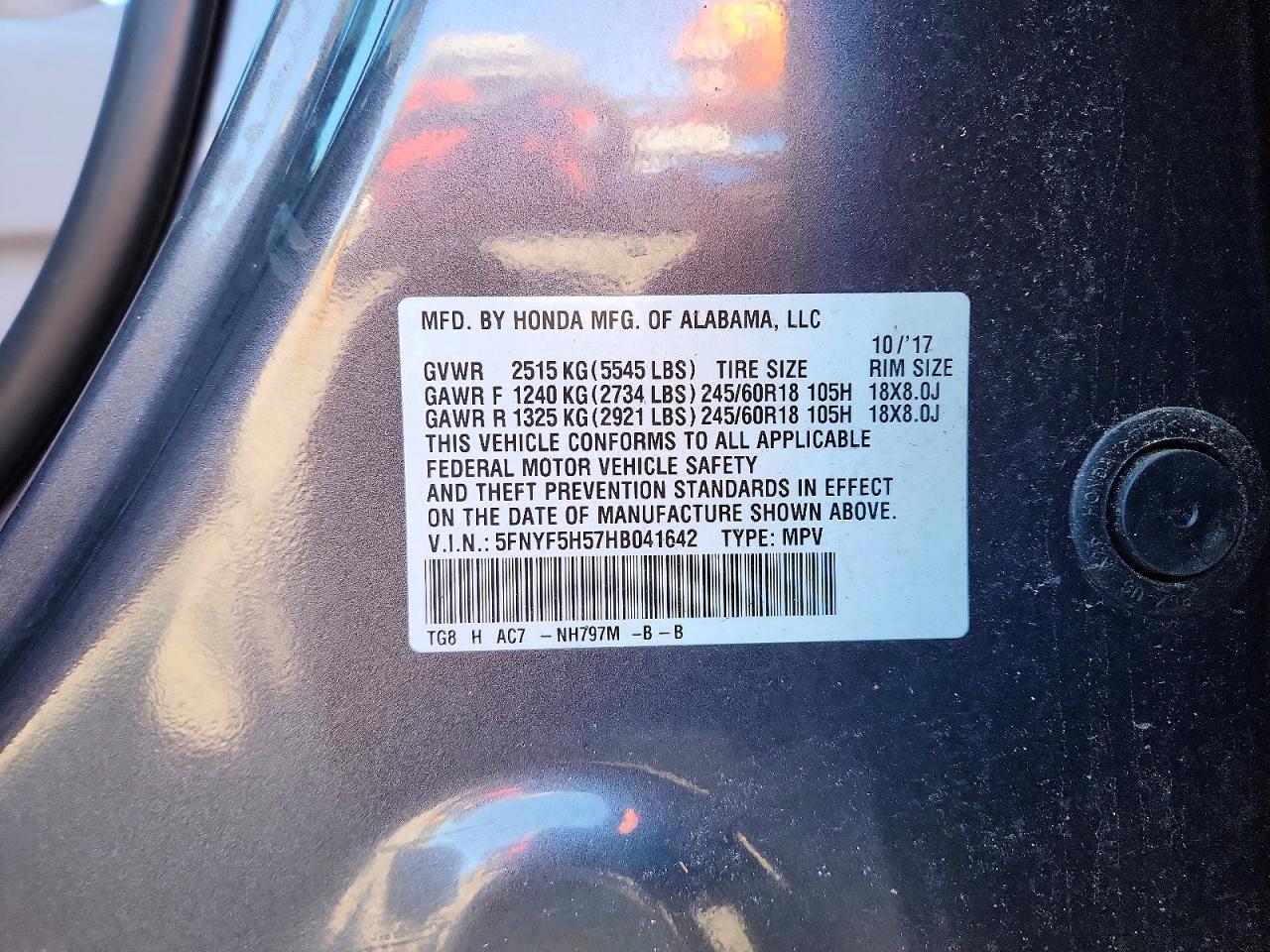 2017 Honda Pilot exl