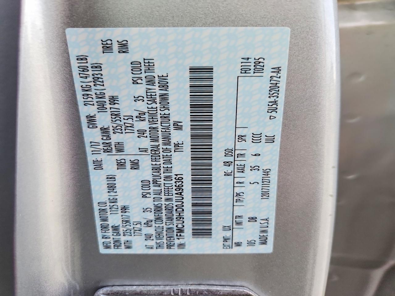 2018 Ford Escape sel