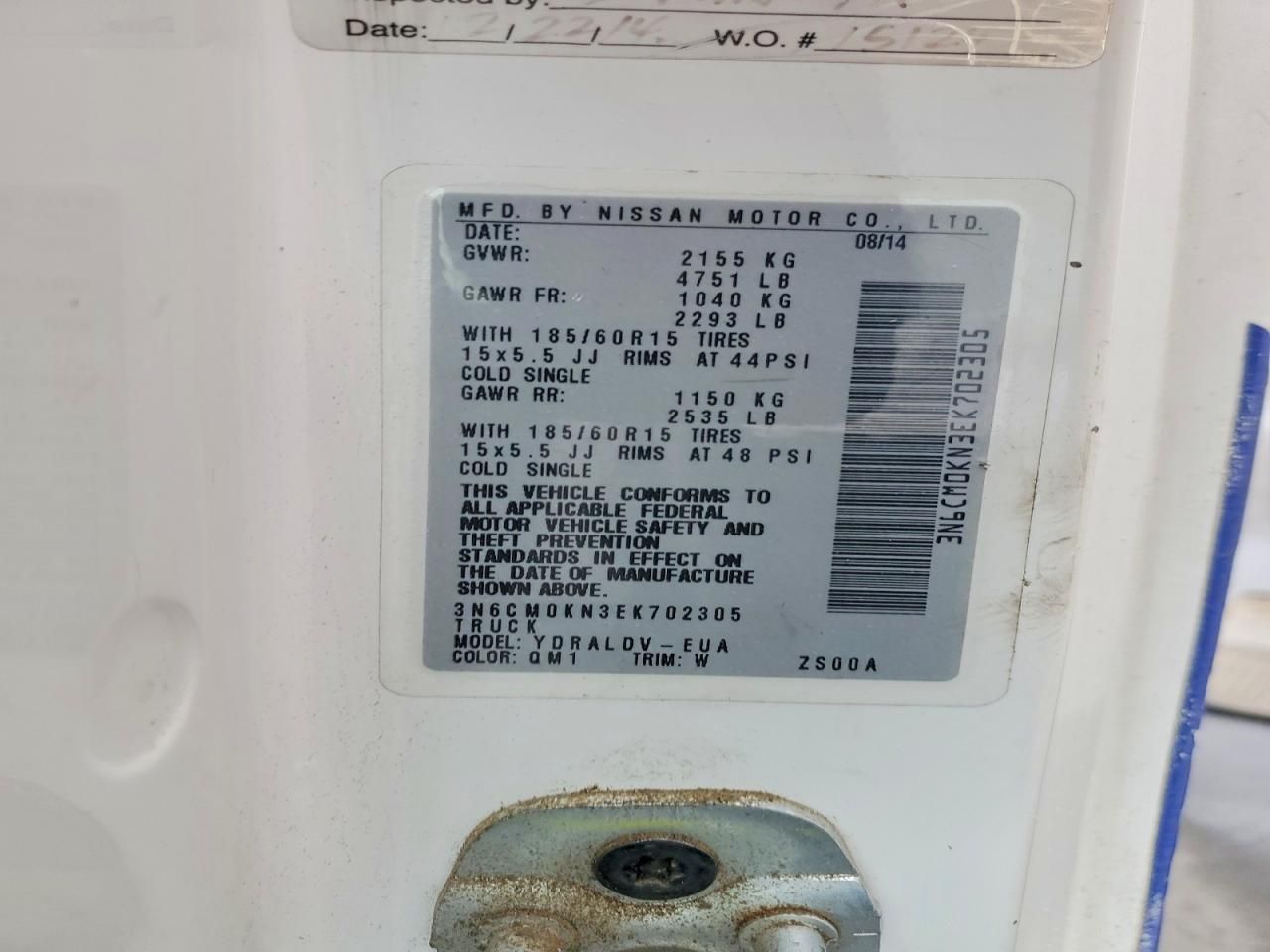 2014 Nissan NV200 Delivery Van