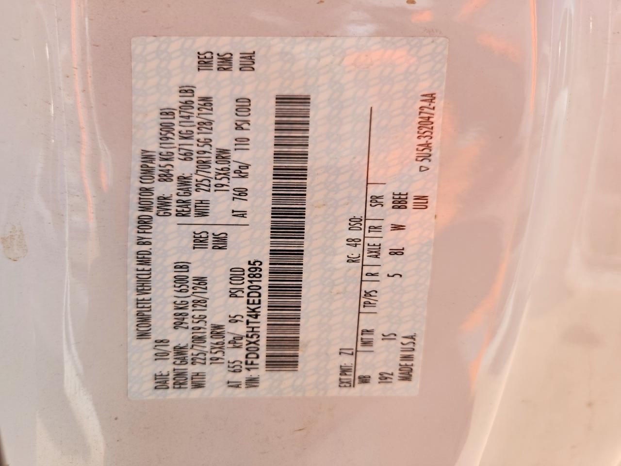 2019 Ford F550 Super Duty Utility / Service Truck