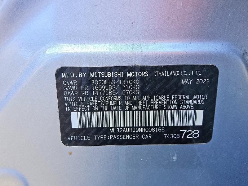 2022 Mitsubishi Mirage es