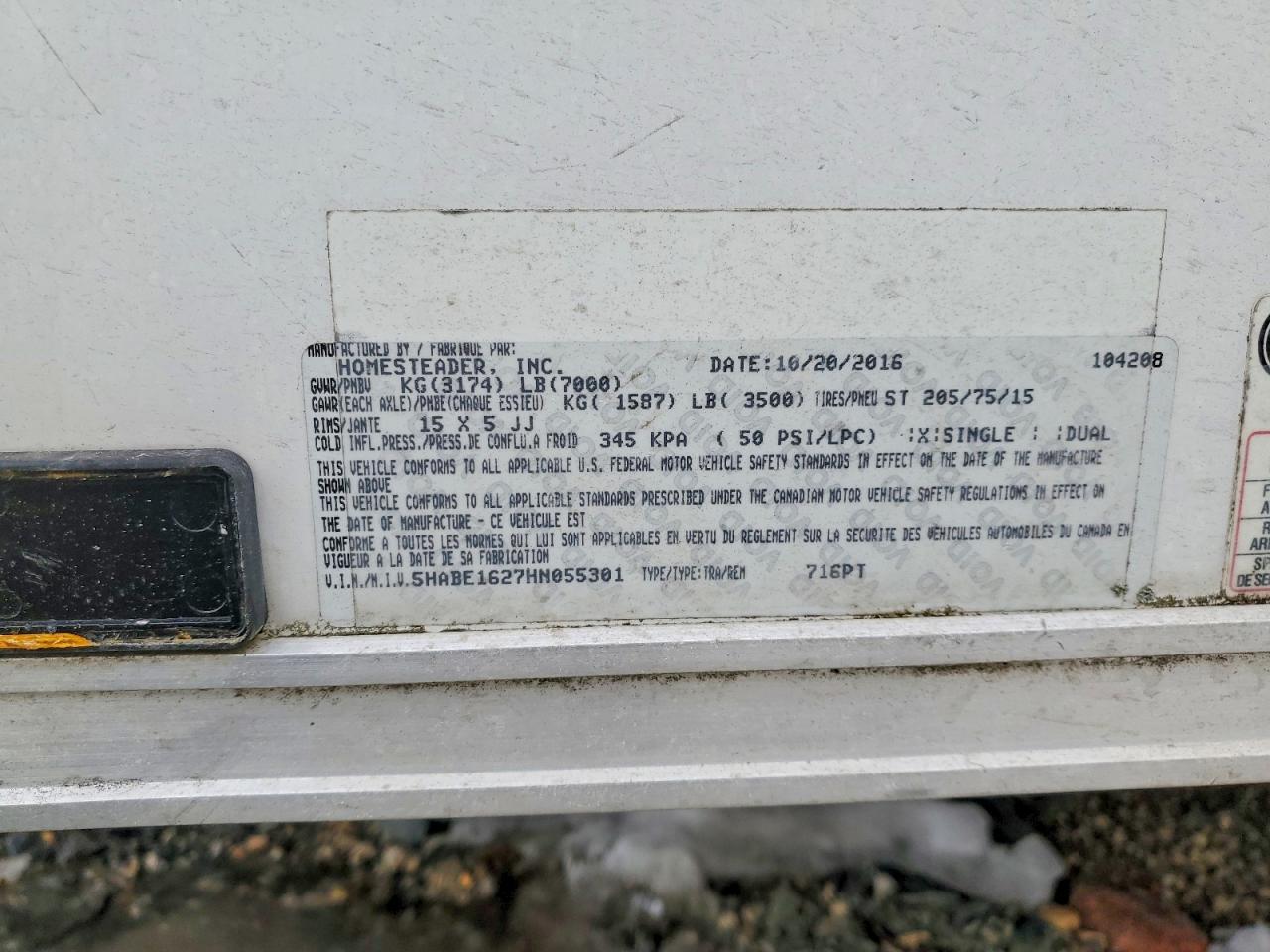 2017 Homesteader 716PT Enclosed Cargo Trailer