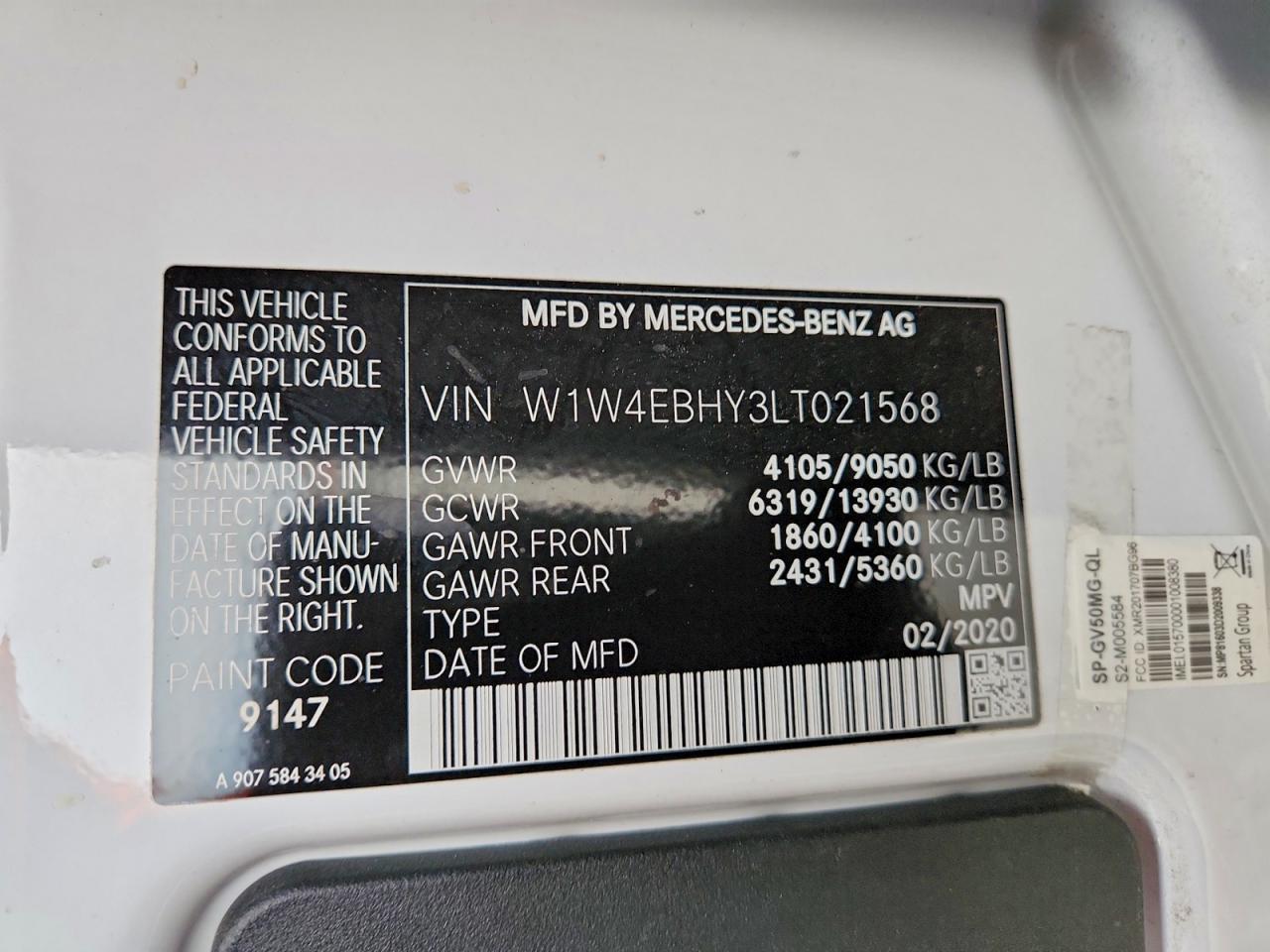 2020 Mercedes-Benz Sprinter 2500