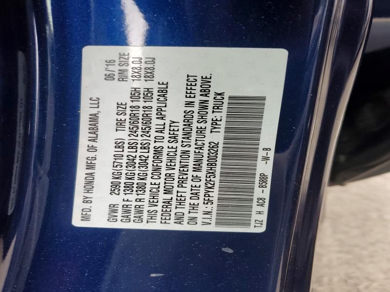 2017 Honda Ridgeline rtl