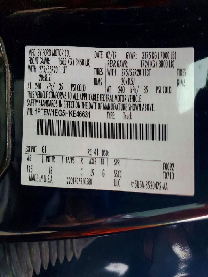 2017 Ford F150 Supercrew