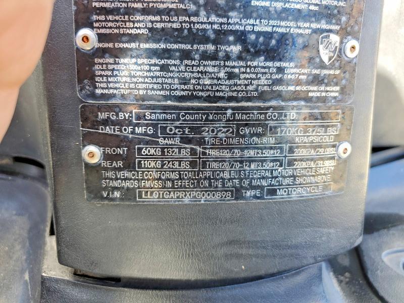 2023 Yongfu Scorch Runner YN50QT-15; YN150T-15; YN250T-1