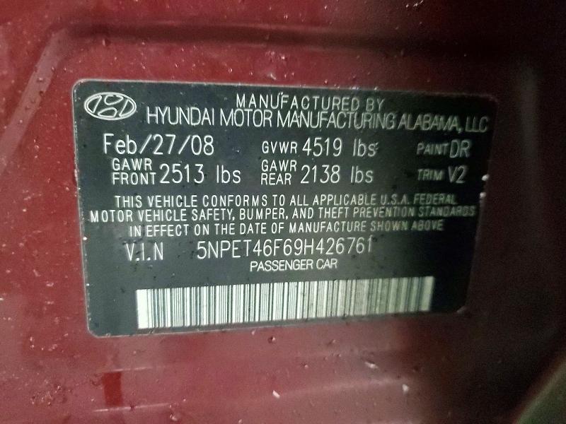 2009 Hyundai Sonata gls V6