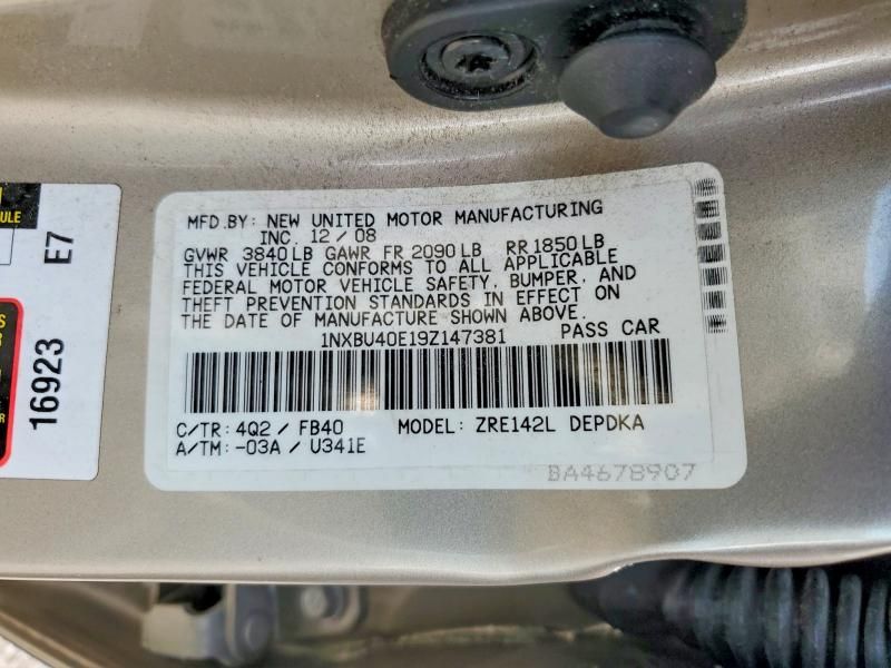 2009 Toyota Corolla le