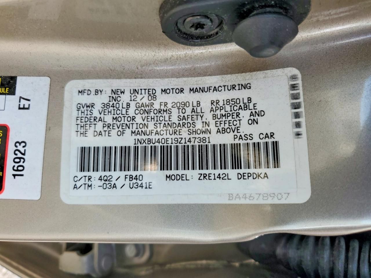 2009 Toyota Corolla le