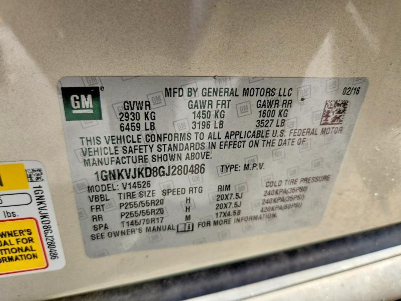 2016 Chev Traverse ltz