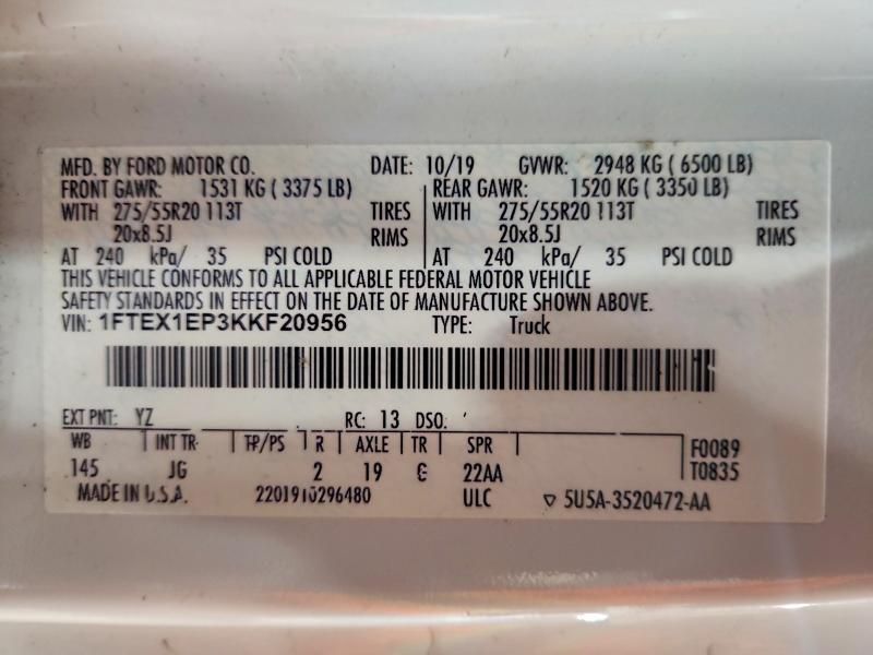 2019 Ford F150 Super cab