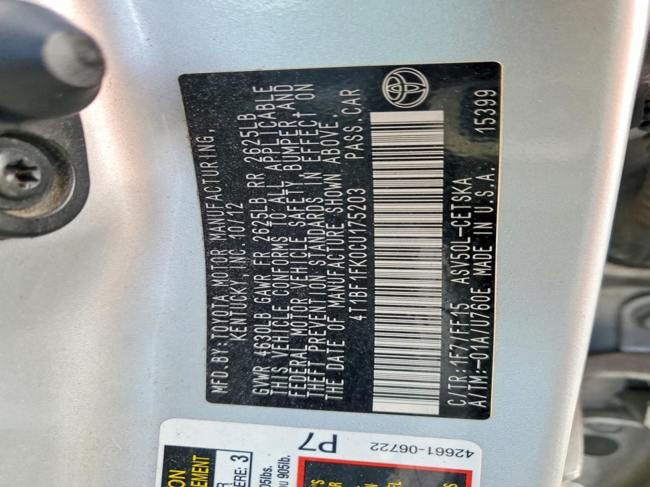 2012 Toyota Camry Base