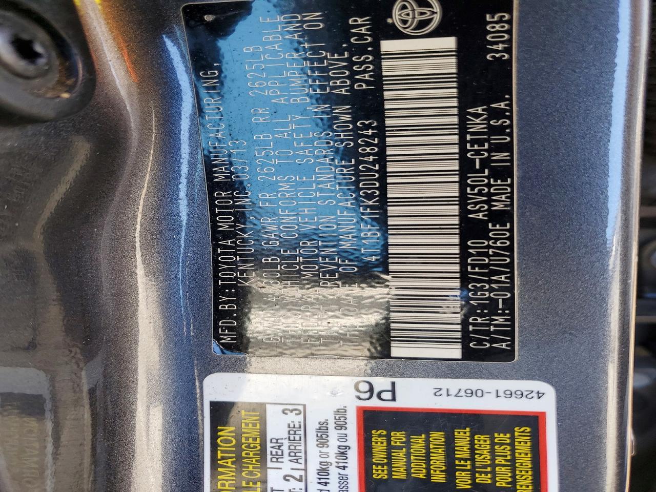 2013 Toyota Camry l