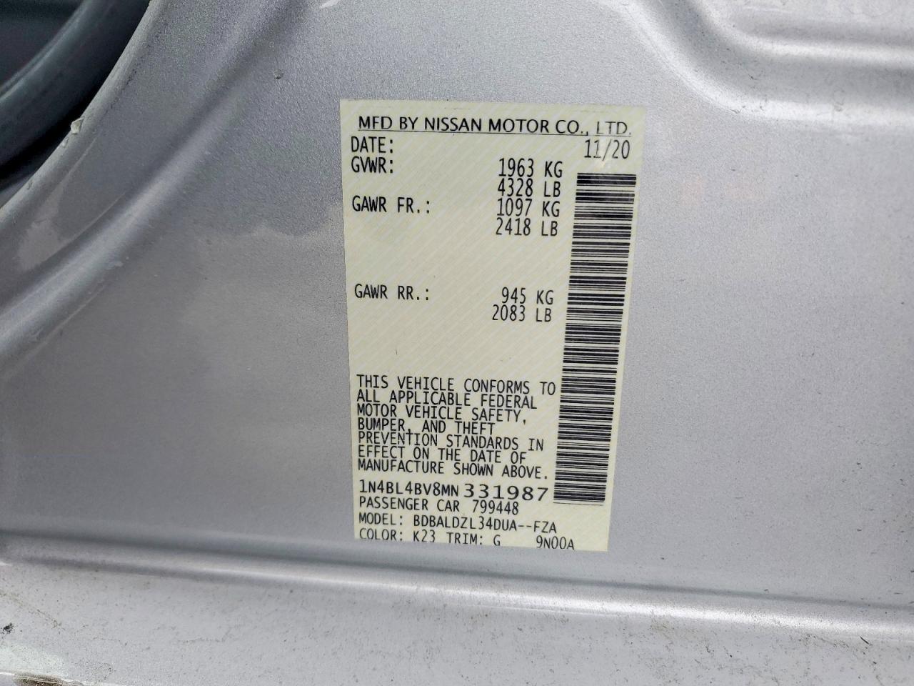 2021 Nissan Altima 2.5 s