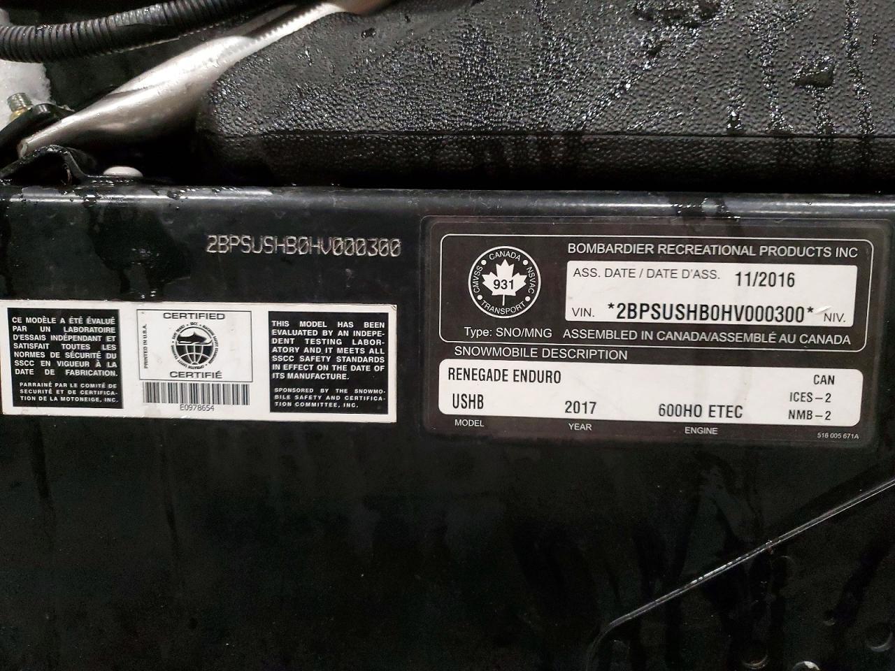 2017 Skidoo Snowmobile