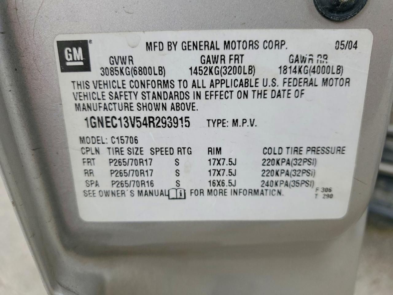 2004 Chevrolet Tahoe C1500